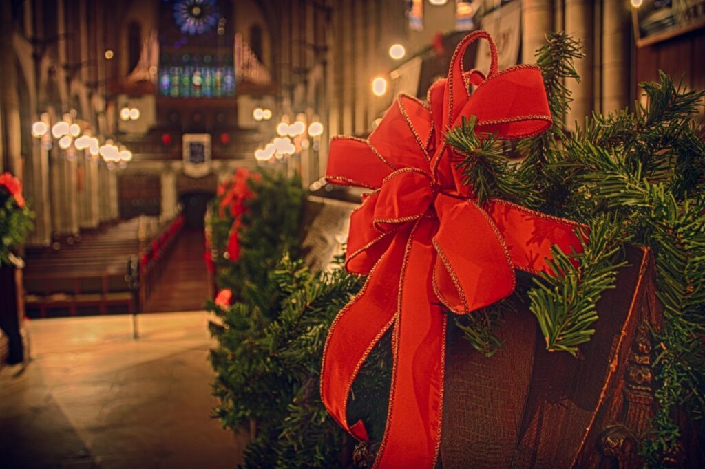 church, christmas, ribbon, holiday, religious, decoration, traditional, christmas, christmas, christmas, christmas, christmas